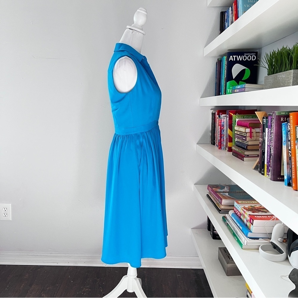 Hobbs London Sleeveless Midi Blue Dress sz US 6 / UK 10 - Picture 7 of 15